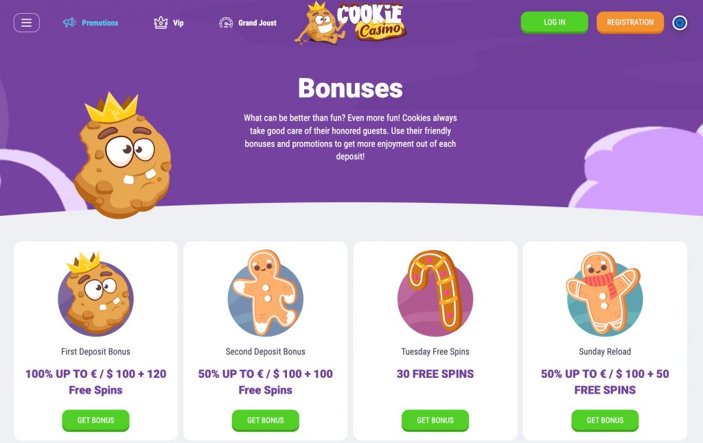 CookieCasino.com promotions 2022